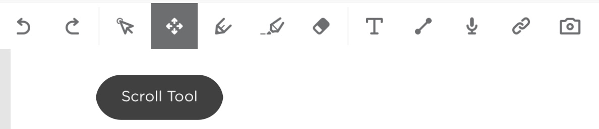 The tool bar featuring the Scroll tool icon.