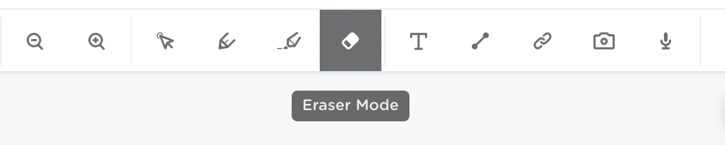 Screen grab of tool bar, the eraser tool mode is on.