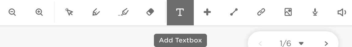 Classkick assignment editor toolbar showing the “Add Textbox” (T) icon highlighted.