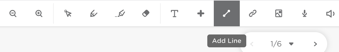 Toolbar in Edit mode with the Add Line icon highlighted.