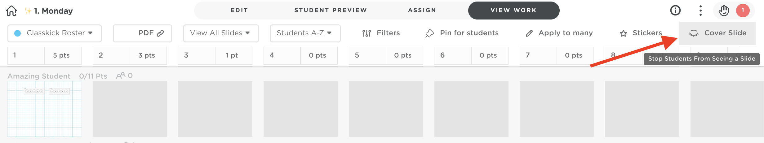 View Work tab - Cover slide red box arrow.png