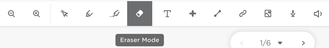 Assignment toolbar highlighting the Eraser Tool used to remove drawings or annotations.