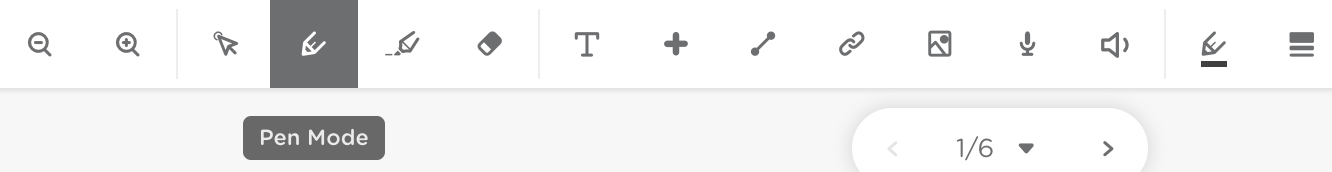 Assignment toolbar highlighting the Pen Tool used to draw or write on a slide.