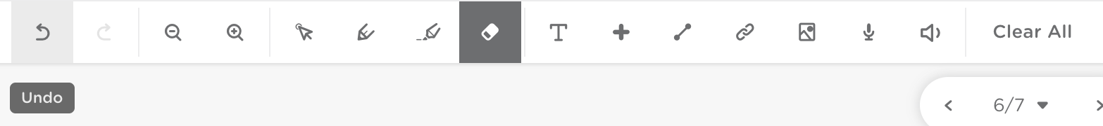 Student toolbar with the Undo button highlighted.