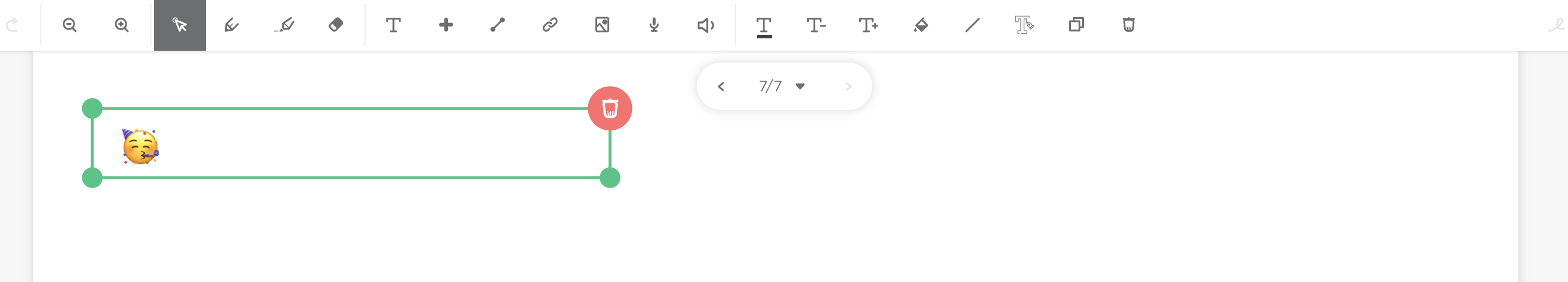 A text box with a celebrating emoji included inside.