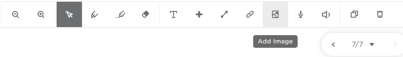 Student toolbar with the Add Image icon highlighted.