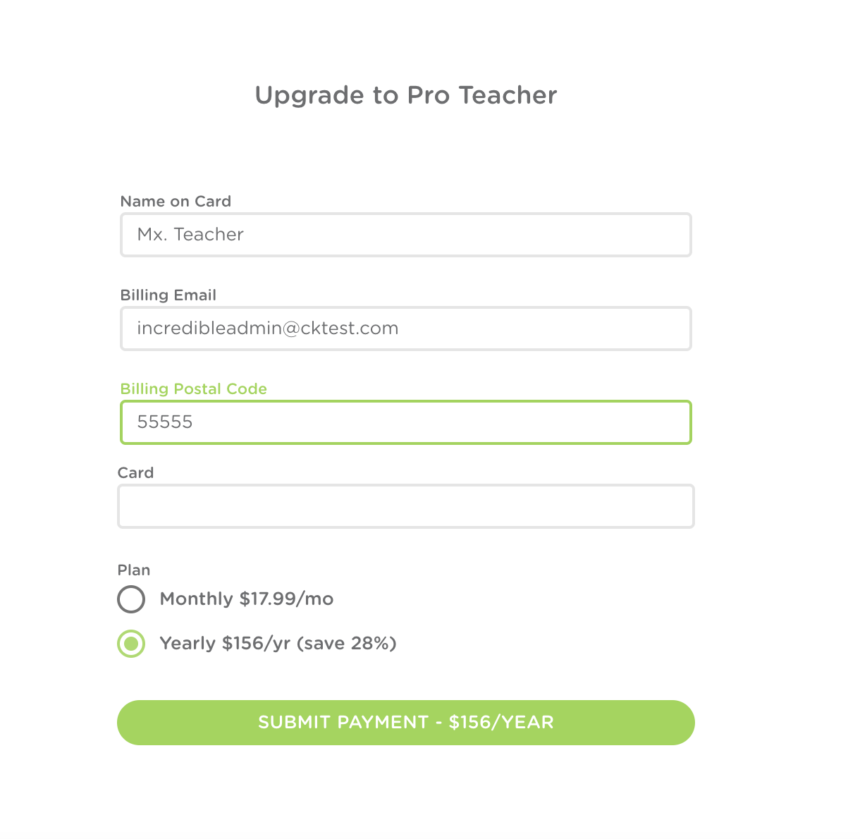 The tab to upgrade to a pro teacher subscription.